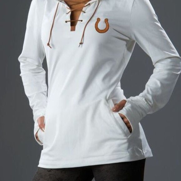 NFL Womens Indianapolis Colts Game-On Cream Hoodie New - Picture 2 of 6